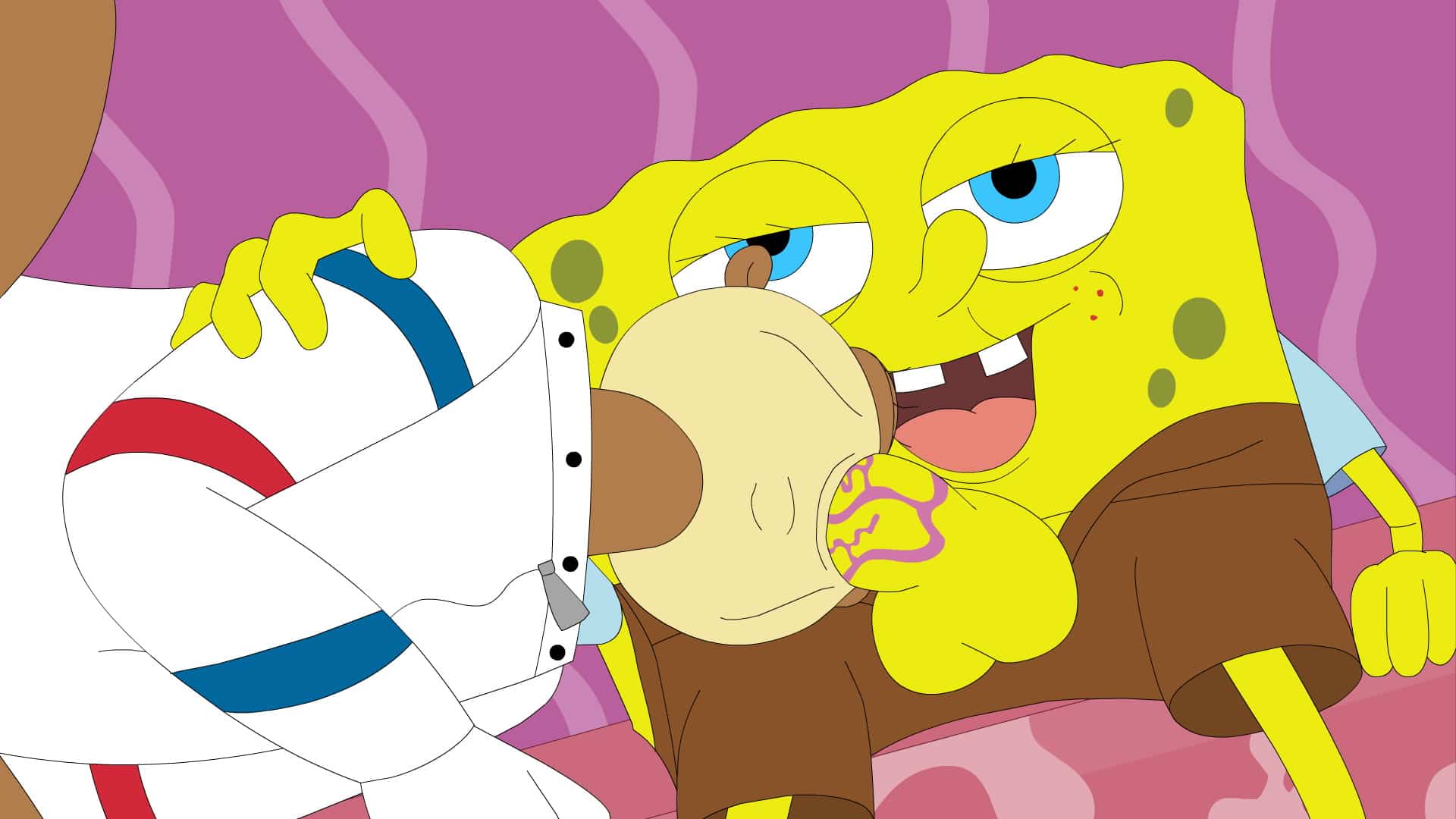 XXX Toon Oops: Sexy Babe Sandy Cheeks Gets Throat-Fucked