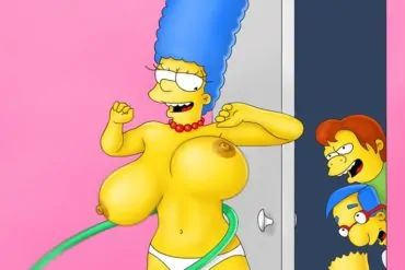 Horny MILF Marge Simpson Works Out Topless