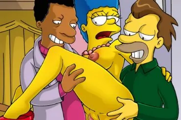 Marge Simpson Fucked by Two Studs