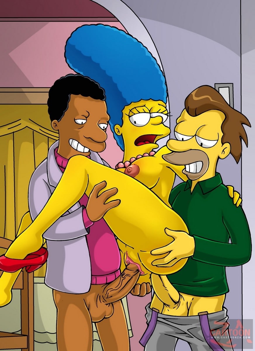 Marge Simpson Fucked by Two Studs
